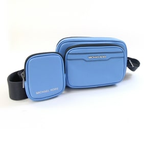 Michael Kors Cooper Shoulder Bag 37T4LCOM1L Light Blue Leather Men's MICHAEL KORS