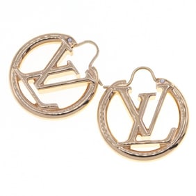 Louis Vuitton Earrings Louise M00396 Gold Metal LV Round Ladies LOUIS VUITTON