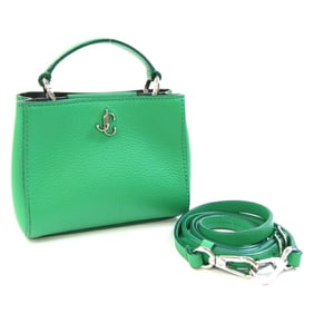 Jimmy Choo Shoulder Bag Varenne Mini Green Leather Handbag One Handle Women's JIMMY CHOO