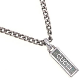 Gucci Necklace Bar Motif 678714 Silver Green SV Sterling 925 Pendant Women Men GUCCI