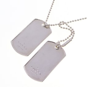 Gucci Necklace Dog Tag ID Pendant 010492 SV Sterling Silver 925 Ball Chain Women Men GUCCI