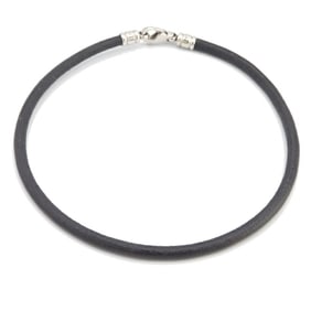 BVLGARI Choker Black Leather Metal Necklace for Women and Men
