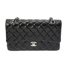 CHANEL Chanel Matelasse Chain Shoulder Black Women's Enamel Bag