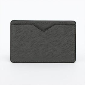 Valextra Leather Business Card Holder/Card Case Holder Compact Wallet Round Women's