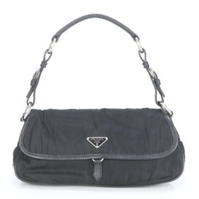 Prada Tessuto Nylon Triangle Leather Shoulder Bag Tote Handbag for Women