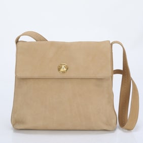 Celine Star Ball Leather Shoulder Bag Beige Hand Tote Women's