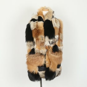 Louis Vuitton Echarpe Fleur Essential V Fox Fur Silk Stole Scarf for Women