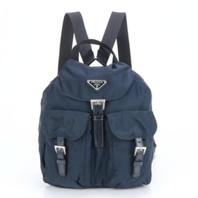 Prada Tessuto Nylon Triangle Leather Backpack Shoulder Bag for Women