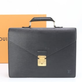 Louis Vuitton Epi Serviette Conseiller Noir M54422 Leather Bag for Men