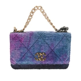 CHANEL Chanel 19 Chain Shoulder Bag Purple/Blue Women's Quilted/Calf