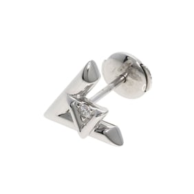 Louis Vuitton Volt One Diamond Single Earring 18K White Gold Women's LOUIS VUITTON