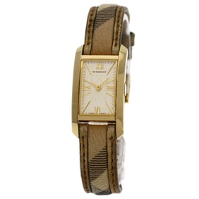 Burberry BU1074 Square Face Watch GP Leather Women's BURBERRY