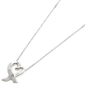 Tiffany Loving Heart 1P Diamond Necklace Silver Women's TIFFANY&Co.