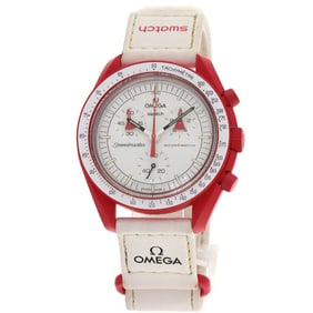 Omega Swatch SO33R100 Moon MISSION TO MARS Wristwatch Ceramic Nylon Men's