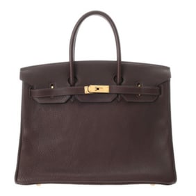 HERMES Hermes Birkin 35 Chocolate Z Stamp (around 1996) Unisex Fjord Handbag