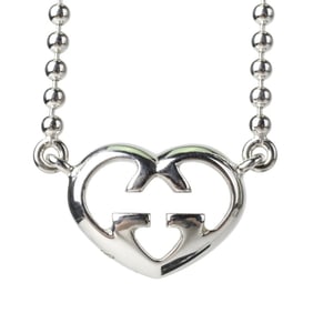 GUCCI GG Heart AG925 Ball Chain Necklace Silver Women's