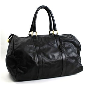 LOEWE Anagram Boston Bag Handbag Leather Black Women's
