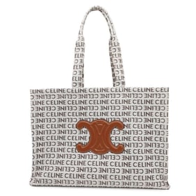 CELINE Tote Bag Triomphe Large Cabatais 196762 White