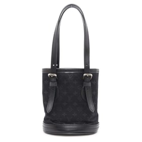 Louis Vuitton Handbag Monogram Satin Little Bucket M92144 LOUIS VUITTON Black