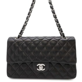Chanel Chain Shoulder Bag Matelasse 25 Coco Mark Double Lambskin A01112 CHANEL Black