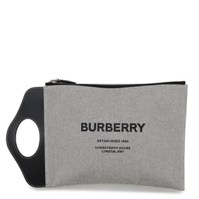 Burberry Clutch Bag Horseferry Canvas BURBERRY Black