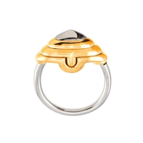 BVLGARI Parentesi Key Ring YG Yellow Gold 750 Stainless Steel Holder