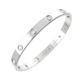 Cartier Love Bracelet Full Diamond 10P #17 K18 WG White Gold 750 Bangle