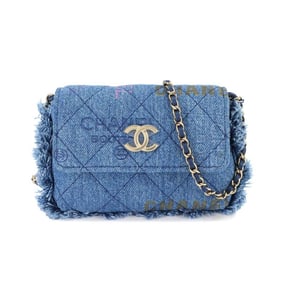 CHANEL Matelasse Chain Mini Shoulder Bag Denim Blue AP2602 Gold Hardware