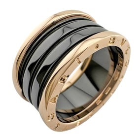 BVLGARI B-zero.1 B-Zero One 4-Band Black Ceramic Ring Size 20.5 18K Unisex