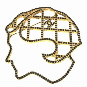 CHANEL Black Rhinestone Accessory Brooch for Women