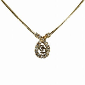Christian Dior Dior ribbon motif pendant stone accessory necklace for women