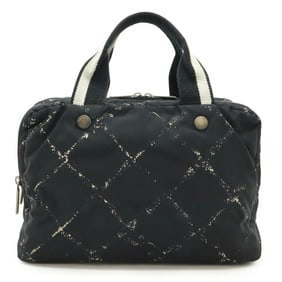 CHANEL Chanel Old Travel Line Handbag Tote Bag Shoulder Nylon Black Red