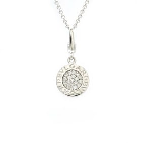 BVLGARI Necklace Pendant K18WG 750WG White Gold Pave Diamonds