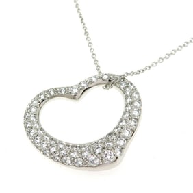 Tiffany Diamond Heart Women's Necklace Pt950 Platinum