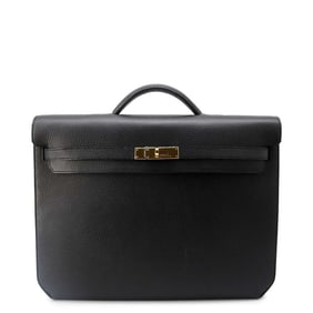 Hermes bag Kelly Depeche 36 Black Vache Trekking B stamp Men's