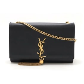 SAINT LAURENT PARIS YSL Yves Saint Laurent Classic Kate Monogram Chain Shoulder Bag Leather Black