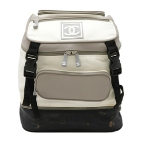 CHANEL Chanel Sport Line Coco Mark Backpack Mini Rucksack Nylon Rubber Ivory Black Gray A03595