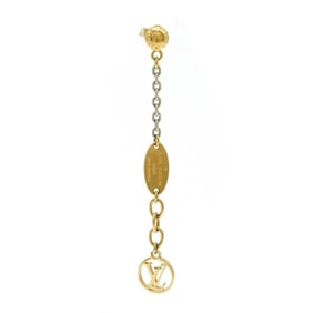 LOUIS VUITTON Louis Vuitton Mania Earrings Swing GP Gold One Side Only Ear M68076