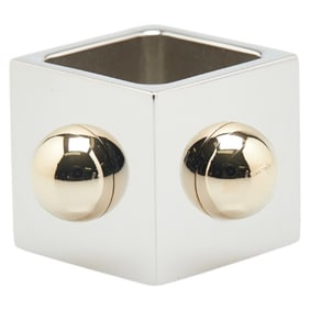 Hermes Cube Collier de Chien Scarf Ring Silver Gold Metal Plated Women's HERMES