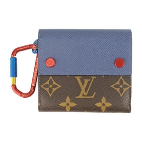 LOUIS VUITTON Louis Vuitton Bi-fold Wallet Compact by Kim Jones M63041 Brown Navy Blue Multi