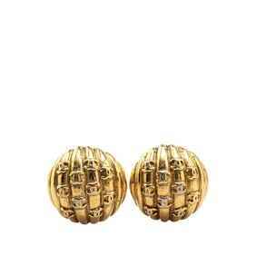 Chanel Coco Mark Earrings Gold Plated Women's CHANEL