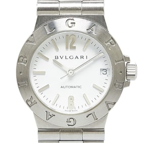 BVLGARI Diagono Watch LCV29S Automatic White Dial Stainless Steel Women's