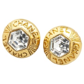 Chanel Coco Mark Earrings Gold Plated Women's CHANEL