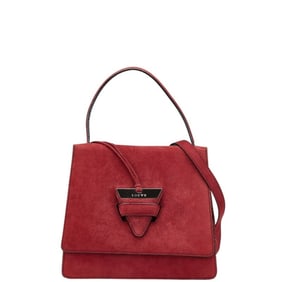 LOEWE Barcelona Handbag Shoulder Bag Wine Red Suede Leather Women's