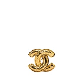 Chanel Matelasse Coco Mark Brooch Gold Plated Women's CHANEL