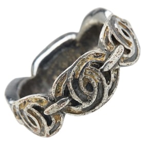 Chanel Coco Mark Ring, Silver Metal, Women's, CHANEL