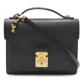 LOUIS VUITTON Epi Monceau Second Bag Handbag Shoulder Noir Black Non-sticky M52122