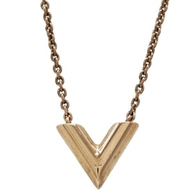 LOUIS VUITTON Louis Vuitton Necklace Essential V Pendant Rose Gold M80137