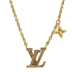 LOUIS VUITTON Louis Vuitton LV Iconic Necklace Pendant GP Gold Rhinestone M00985