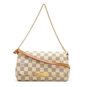 LOUIS VUITTON Damier Azur Favorite PM Pouch Clutch Bag Chain Shoulder N41277